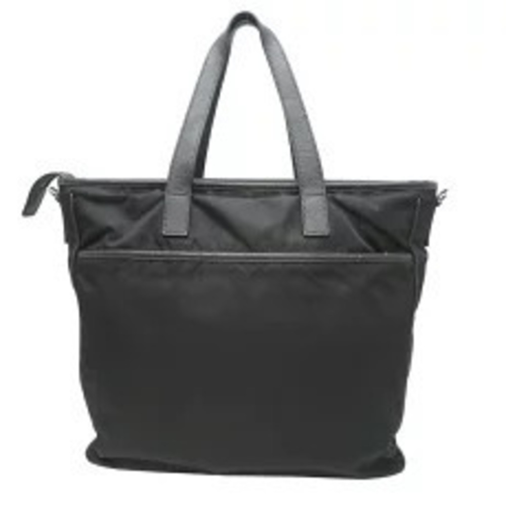 Prada Saffiano leather logo Tote Black iconic enameled triangle Black